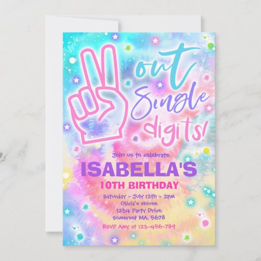 Peace Out enkele cijfers Hippy Tie Dye Verjaardag Kaart (Voorkant)