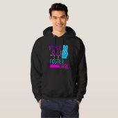 Peace Out Foster Care Kinder Modern Adoption Day k Hoodie (Voorkant volledig)