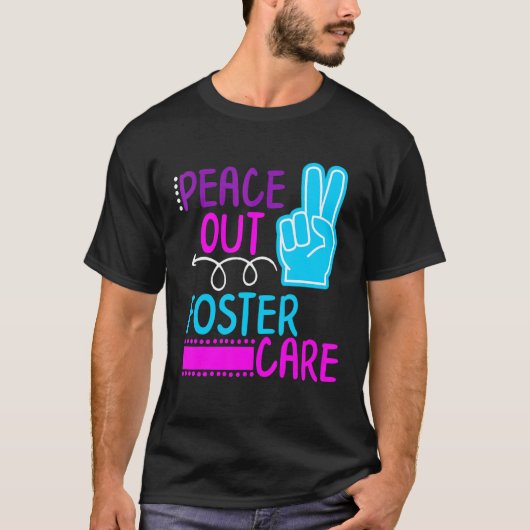 Peace Out Foster Care Kinder Modern Adoption Day k T-shirt (Voorkant)