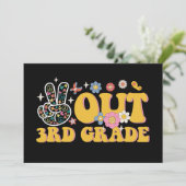 Peace Out Groovy Laatste Dag Van De 3e Klas Kaart (Staand voorkant)