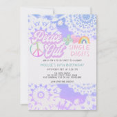 Peace Out Groovy Tie Dye 10th Birthday Party Kaart (Voorkant)