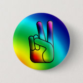Peace Out Hand Sign Hippie Button (Voorkant)