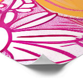 Peace Out Hippie Floral Peace Sign Retro Pattern Poster (Hoek)