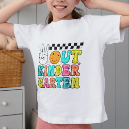 Peace Out Kindergarten Afstuderen – kleurrijk T-shirt