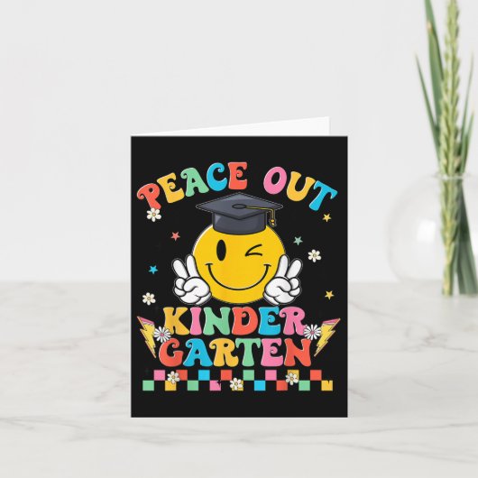 Peace Out Kindergarten Afstuderen Laatste Dag Lera Kaart (Voorkant)