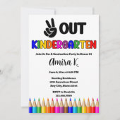 Peace Out Kindergarten Leuk Kleurrijk Afstuderen Kaart (Voorkant)