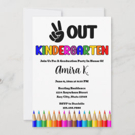 Peace Out Kindergarten Leuk Kleurrijk Afstuderen Kaart