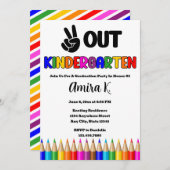 Peace Out Kindergarten Leuk Kleurrijk Afstuderen Kaart (Voorkant / Achterkant)