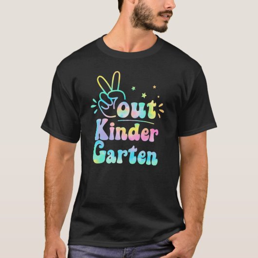 Peace Out Kindergarten Tie Dye Last Day Of School  T-shirt (Voorkant)