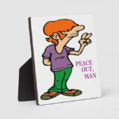 "PEACE OUT, MAN" HIPPIE FOTOPLAAT (Voorkant)