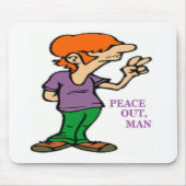 "PEACE OUT, MAN" HIPPIE MUISMAT (Voorkant)