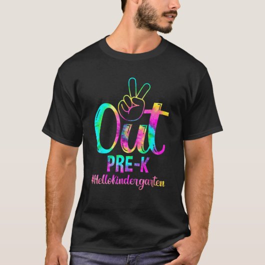 Peace Out Pre K Hello Kindergarten Back To School  T-shirt (Voorkant)