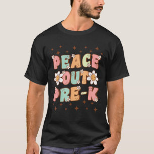 Peace Out Pre K Schattigee Groovy Laatste dag van T-shirt