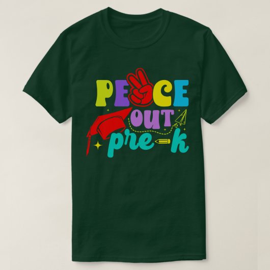 Peace Out PreK Preschool Afstuderen Prek Afstudere T-shirt (Design voorkant)