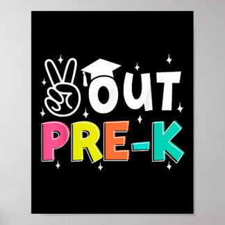 Peace Out Preschool Laatste schooldag Pre-K Studie Poster