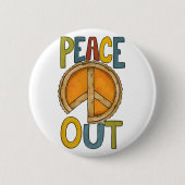 Peace Out Pumpkin Pie Ronde Button 5,7 Cm (Voorkant)