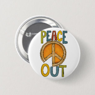 Peace Out Pumpkin Pie Ronde Button 5,7 Cm
