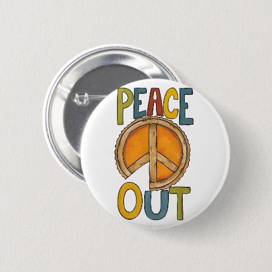 Peace Out Pumpkin Pie Ronde Button 5,7 Cm (Voorkant /achterkant)