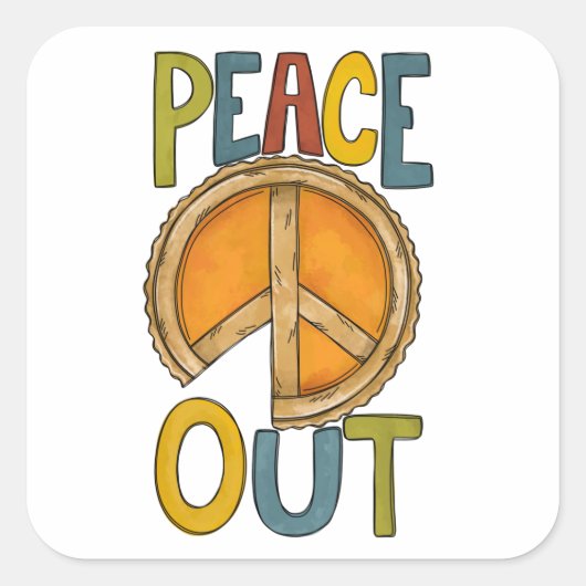 Peace Out Pumpkin Pie Vierkante Sticker (Voorkant)