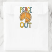 Peace Out Pumpkin Pie Vierkante Sticker (Tas)
