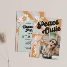 Peace Out Retro Boho Arch Photo Afstuderen