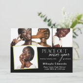 Peace Out Senior Jaar Afstuderen Fotouitnodiging Kaart (Staand voorkant)