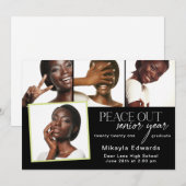 Peace Out Senior Jaar Afstuderen Fotouitnodiging Kaart (Voorkant / Achterkant)
