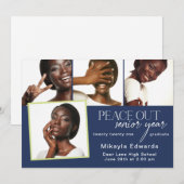 Peace Out Senior Jaar Afstuderen Fotouitnodiging Kaart (Voorkant / Achterkant)