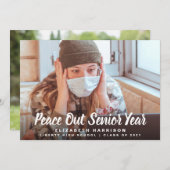 Peace Out Senior Year Photo Afstuderen Aankondiging (Voorkant / Achterkant)