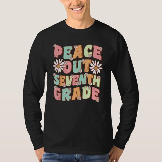 Peace Out Seventh Grade Daisy Groovy 1 T-shirt (Voorkant)