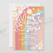 Peace Out Single Digits 10e Groovy Verjaardag Uitn Kaart (Voorkant)