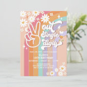 Peace Out Single Digits 10e Groovy Verjaardag Uitn Kaart (Staand voorkant)