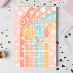 Peace Out Single Digits Daisy 10e verjaardagsfeest Kaart