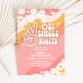 Peace Out Single Digits Daisy Hippie 70's Verjaard Kaart