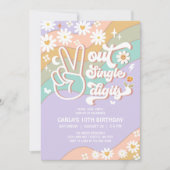 Peace Out Single Digits Groovy 10e verjaardag Kaart (Voorkant)