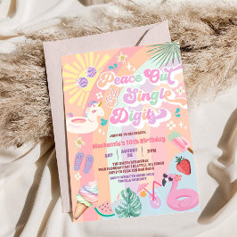 Peace Out Single Digits Groovy Daisy Birthday Kaart