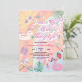 Peace Out Single Digits Groovy Daisy Birthday Kaart (Staand voorkant)