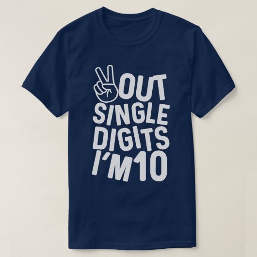 Peace Out Single Digits I'm 10 10th Birthday Boys  T-shirt (Design voorkant)