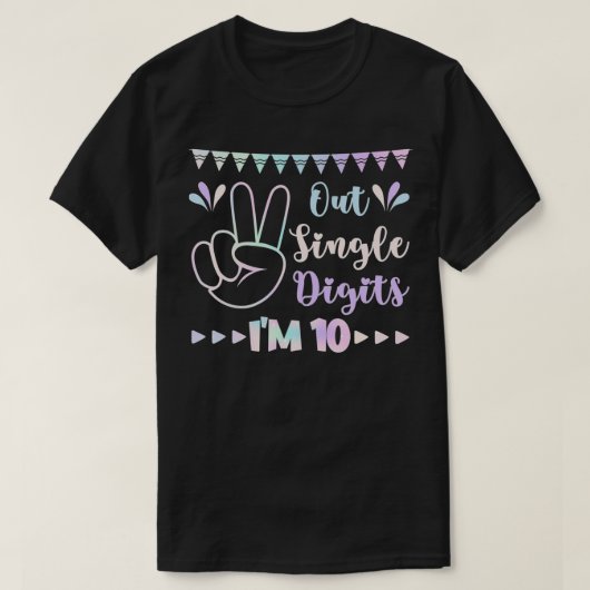 Peace Out Single Digits I'm 10 kids  T-shirt (Design voorkant)