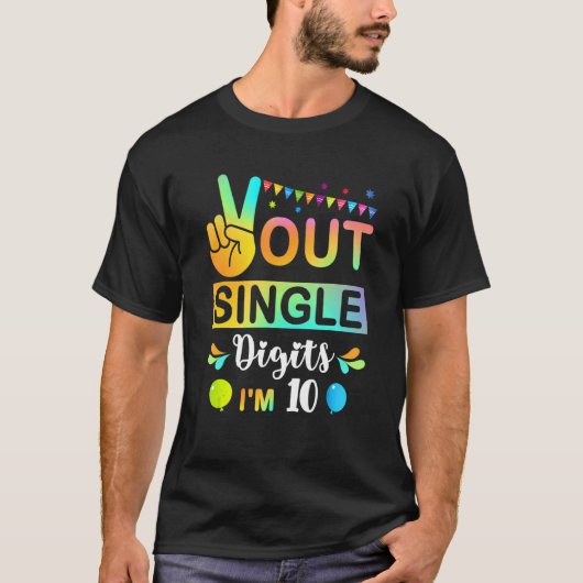 Peace Out Single Digits Im 10 kids T-shirt (Voorkant)
