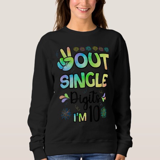 Peace Out Single Digits I'm 10 Kids Trui (Voorkant)