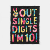 Peace Out Single Digits Im 10 Year Old 10th Birthd Fleece Deken (Voorkant)