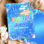 Peace Out Single Digits Neon Glow Boy Birthday Kaart