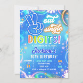 Peace Out Single Digits Neon Glow Boy Birthday Kaart (Voorkant)