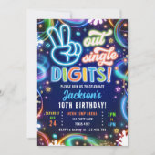 Peace Out Single Digits Neon Glow Boy Verjaardag Kaart (Voorkant)