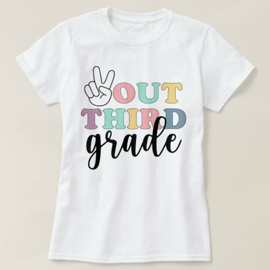 Peace Out Third Grade T-Shirt Class Of 2022 Gradua (Design voorkant)