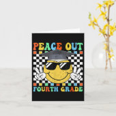 Peace Out Vierde Grade Groovy Afstuderen vorige da Kaart (Gele Bloem)