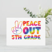 Peace Out Vijfde Klas Tie Dye Laatste Dag 5e Klas  Kaart (Staand voorkant)