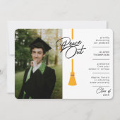 Peace Out Yellow Tassel Photo Afstuderen Aankondiging (Voorkant)