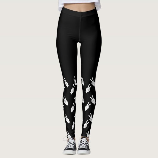 Peace over hype hand sign leggings (Voorkant)